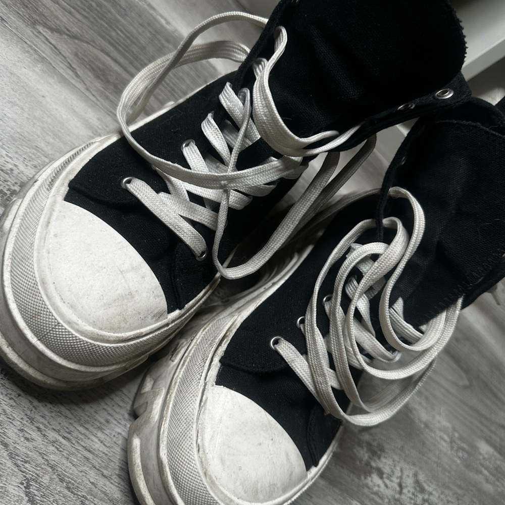Black and White High-Top Sneakers